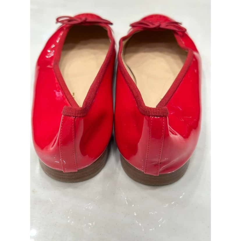 Chanel Chanel Red Patent Leather CC Bow Ballet Flats Size 41 EU pre-owned Red Leather Good condition - Inside View