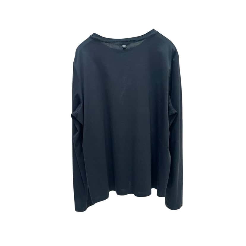 Chanel Chanel Gabrielle Black Cotton Long Sleeve Crew Neck Top Sz 48 pre-owned Black Cotton Good condition - Back View