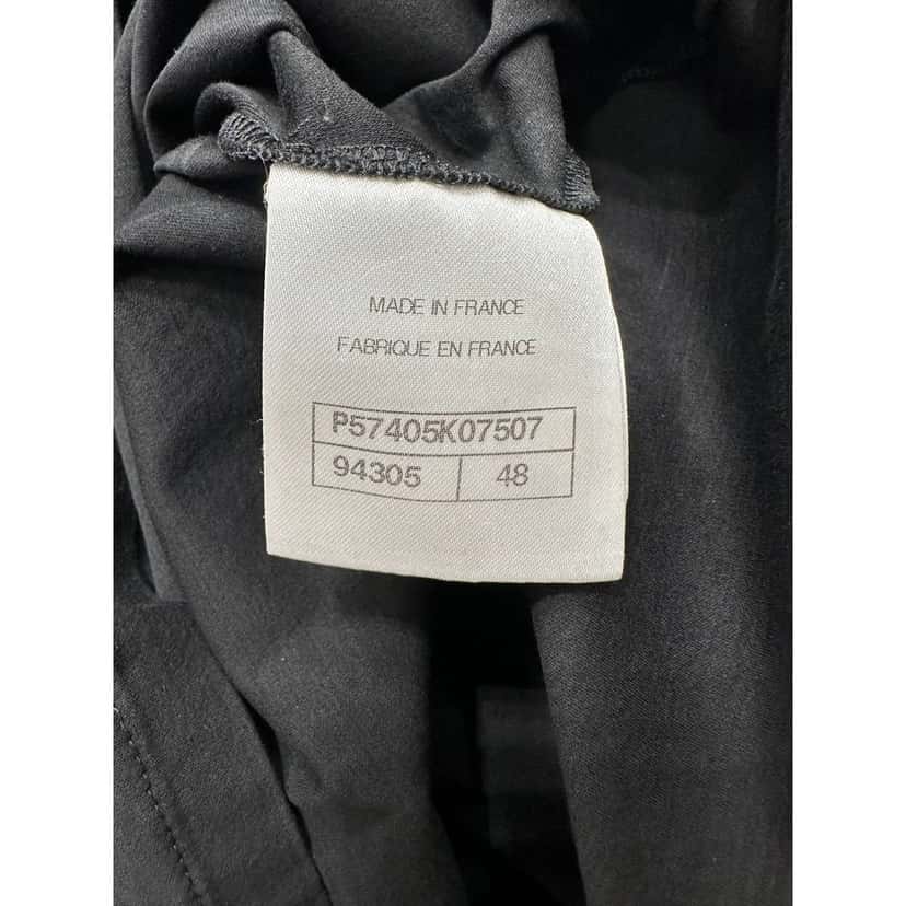 Chanel Chanel Gabrielle Black Cotton Long Sleeve Crew Neck Top Sz 48 pre-owned Black Cotton Good condition - Model View