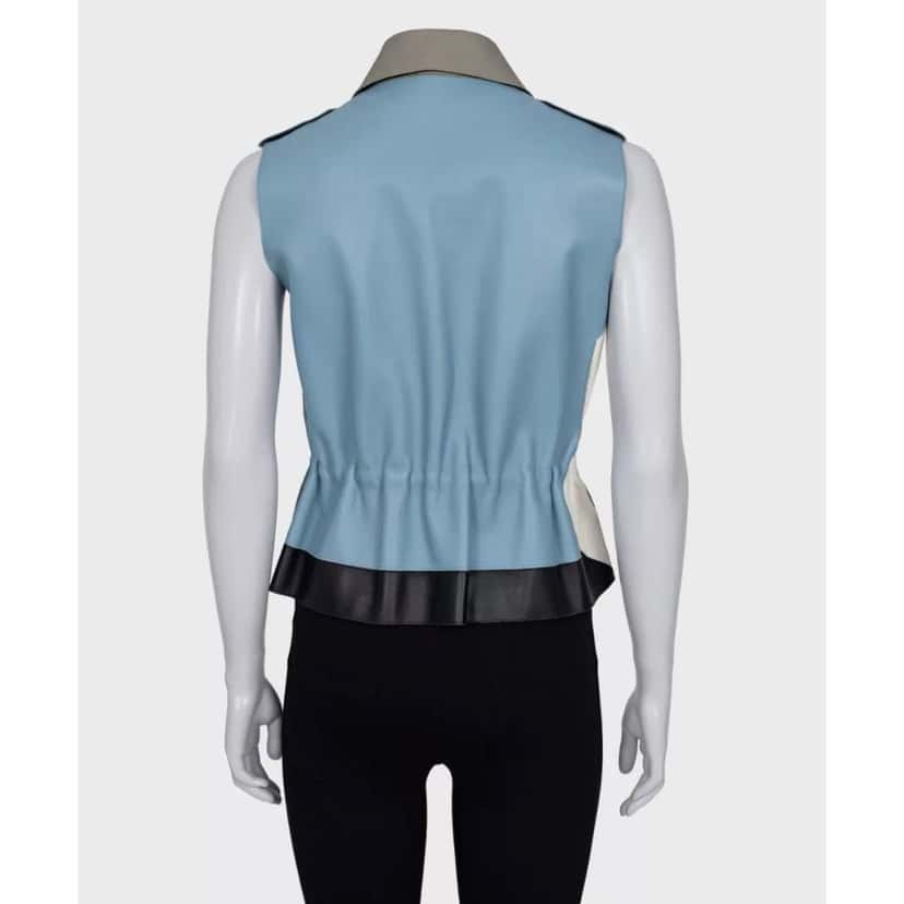 Fendi Fendi Blue Leather Multicolor Vest, Size IT40/S Pre-owned Blue Leather Good condition - Inside View