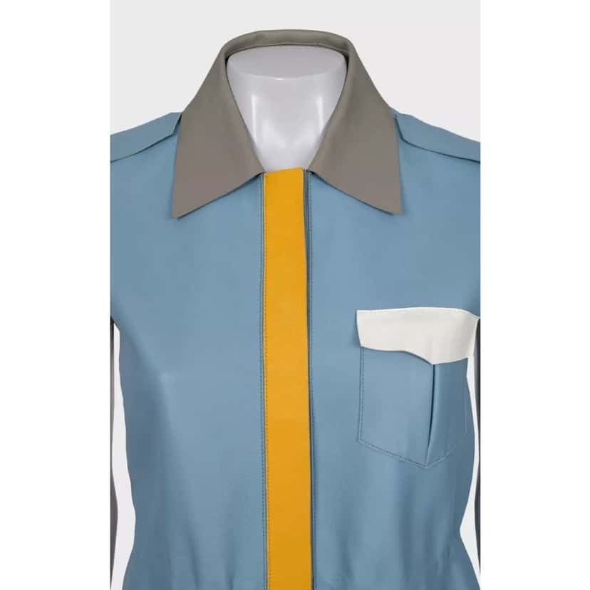 Fendi Fendi Blue Leather Multicolor Vest, Size IT40/S Pre-owned Blue Leather Good condition - Model View