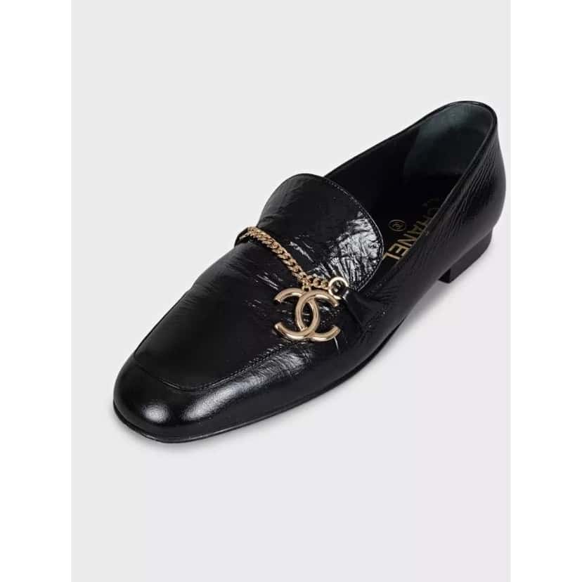 Chanel Chanel Black Leather CC Logo Ballet Flats - Size 38.5 pre-owned Black Leather Good condition - Inside View