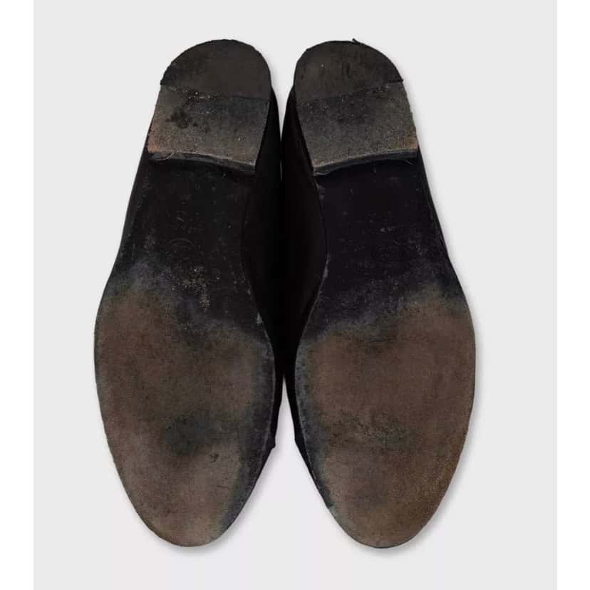 Chanel Chanel Black Leather  Textile Toe Ballet Flats Sz.37.5 pre-owned Black Leather Good condition - Box View