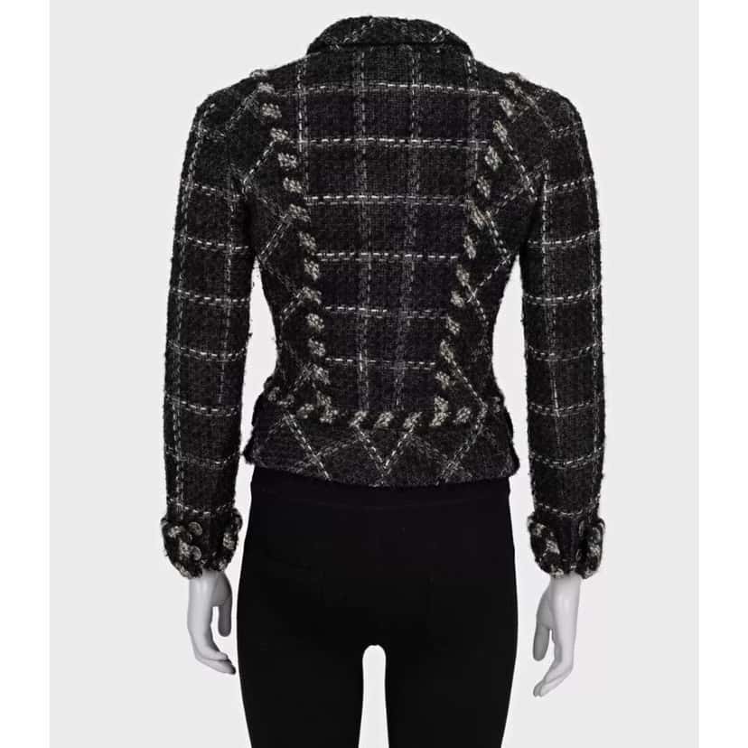 Chanel Chanel Vintage Black Tweed Fitted Jacket, Sz 38/M Pre-owned Black Tweed Good condition - Inside View