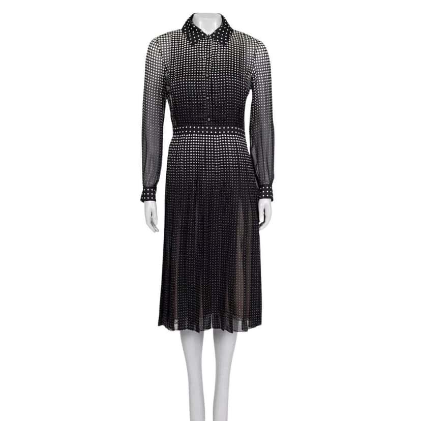 Gucci NWT Gucci 2024 Black Silk Fitted Dress - IT40/S pre-owned Black Silk Never worn, with tag - Front View