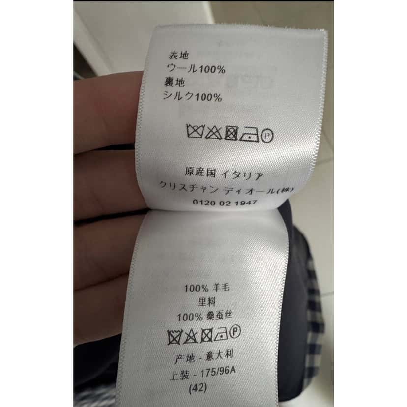 Christian Dior NWOT Christian Dior Blue Wool Plaid Double-Breasted Jacket Sz. 42 Pre-owned Blue Wool Never worn - Box View