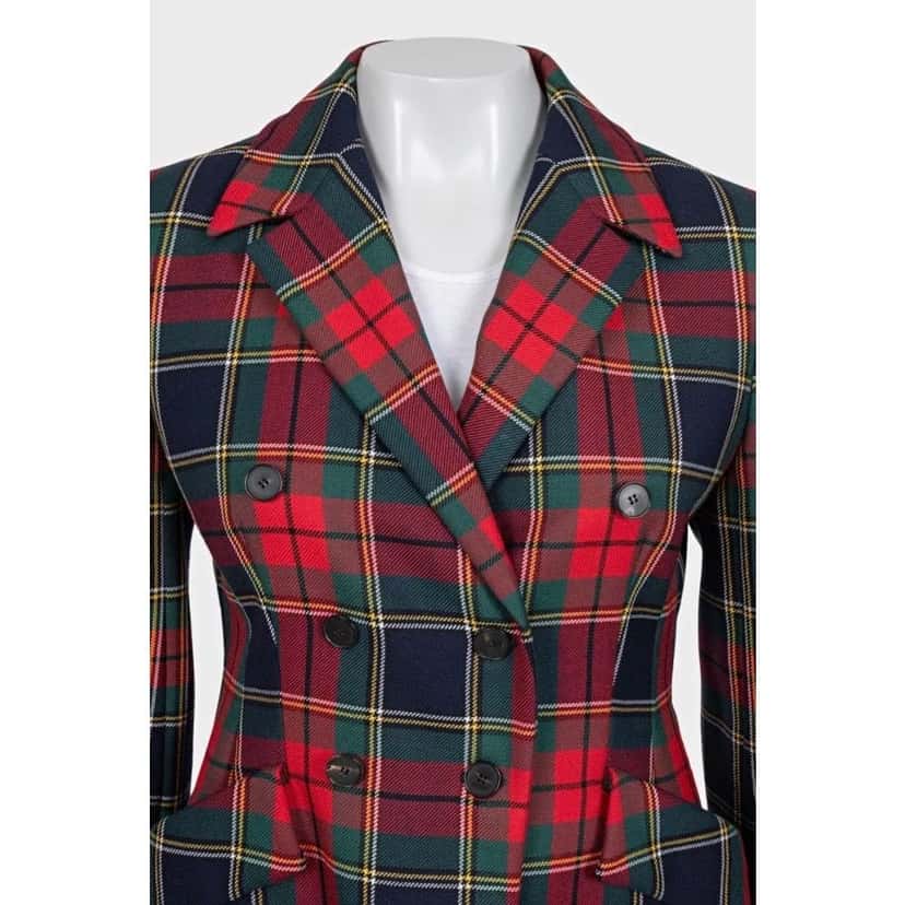 Christian Dior Christian Dior 2019 Tartan Fitted Wool Jacket Sz 40 pre-owned Other Wool Good condition - Model View