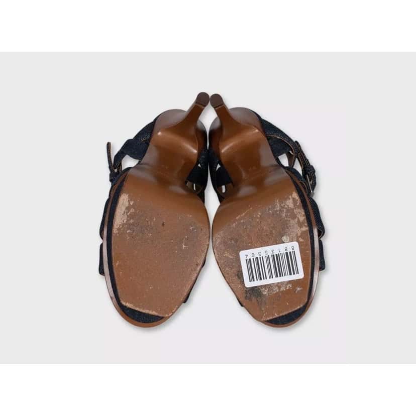 Yves Saint Laurent YSL Yves Saint Laurent Denim High Heel Sandals, Size 35 Pre-owned Blue Denim Good condition - Box View