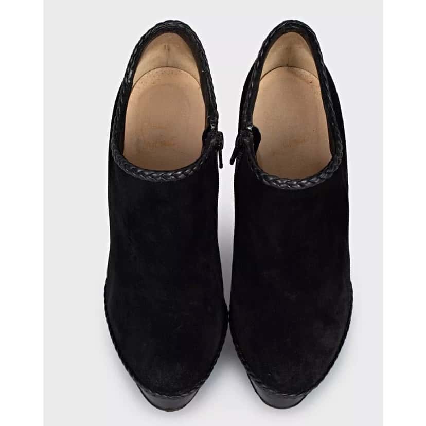 Christian Louboutin Christian Louboutin Black Suede Ankle Boots Stiletto Heel sz.37.5 pre-owned Black Suede Good condition - Back View