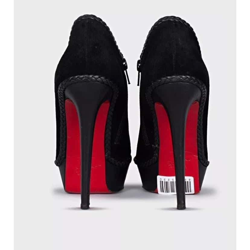 Christian Louboutin Christian Louboutin Black Suede Ankle Boots Stiletto Heel sz.37.5 pre-owned Black Suede Good condition - Model View
