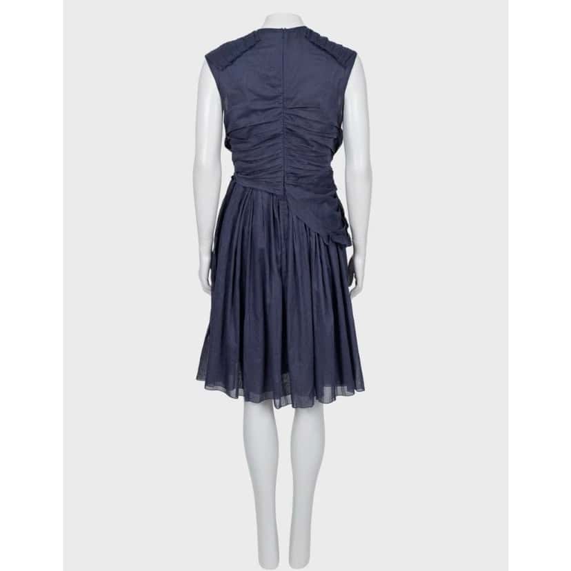 PRADA Prada Blue Draped Cotton Fitted Dress - Size 46 pre-owned Blue Cotton Good condition - Inside View