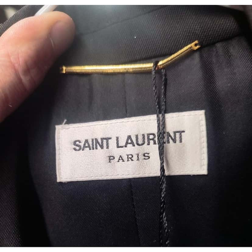 Saint Laurent Saint Laurent Black Straight Fit  Satin Lapels Blazer Sz.XS Pre-owned Black Satin Good condition - Box View