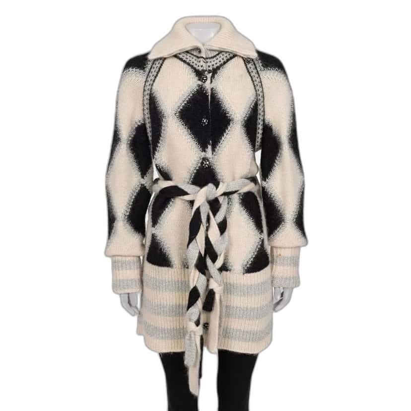 Chanel Chanel Luxury Cashmere Blend Belted Cardigan Sz 38/M Pre-owned Red Wool Good condition - Front View