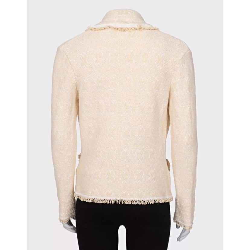 Christian Dior Christian Dior Textured Wool Blend Cardigan Jacket - Size 42/XL pre-owned Red Wool Good condition - Inside View