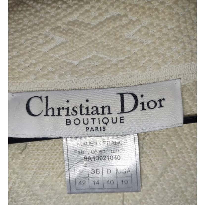 Christian Dior Christian Dior Textured Wool Blend Cardigan Jacket - Size 42/XL pre-owned Red Wool Good condition - Box View