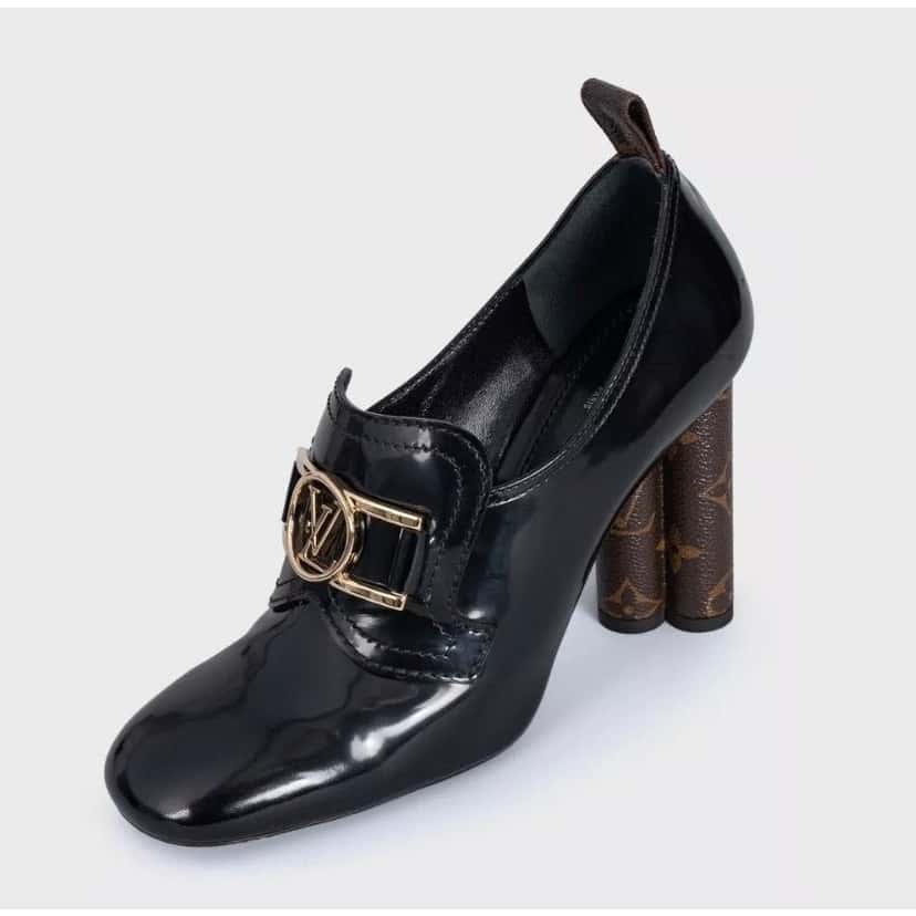 Louis Vuitton Louis Vuitton Black Leather Pumps Sculpted Heel Sz. 38 Pre-owned Black Leather Good condition - Inside View