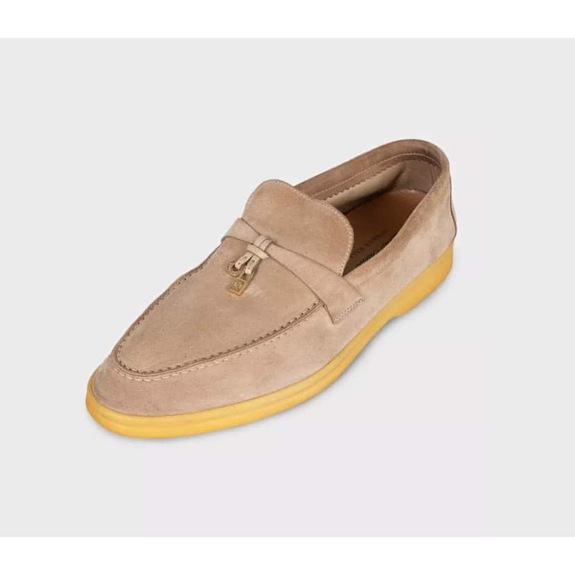 Loro Piana Loro Piana Summer Charms Walk Beige Suede Loafers Sz. 40 pre-owned Beige Suede Good condition - Inside View