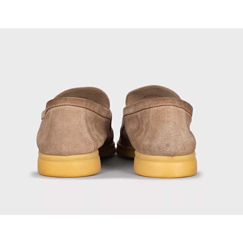 Loro Piana Loro Piana Summer Charms Walk Beige Suede Loafers Sz. 40 pre-owned Beige Suede Good condition - Model View