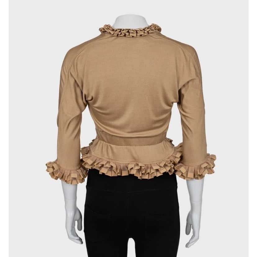 Saint Laurent Yves Saint Laurent Vintage Beige 3/4 Sleeve Blouse Sz.S Pre-owned Beige Good condition - Inside View
