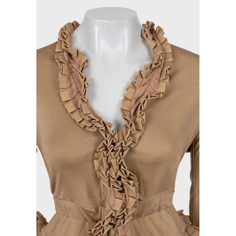 Saint Laurent Yves Saint Laurent Vintage Beige 3/4 Sleeve Blouse Sz.S Pre-owned Beige Good condition - Model View