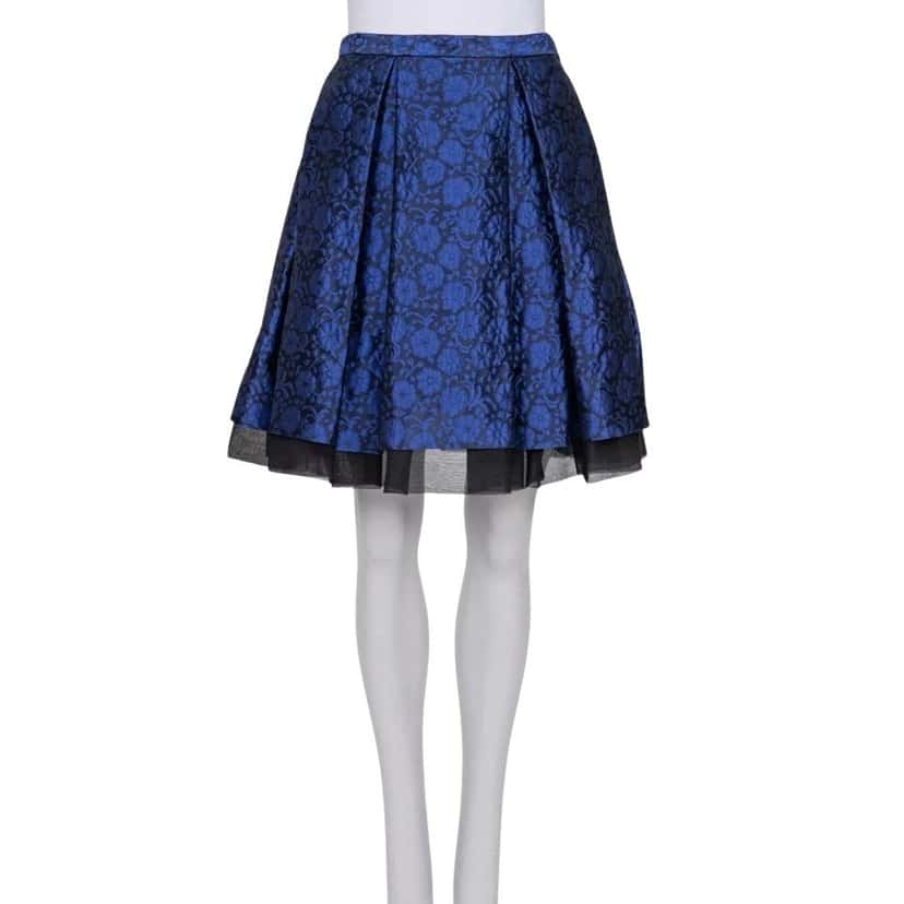Christian Dior Christian Dior Blue Floral Silk Skirt - Sz M (EU 42) pre-owned Blue Silk Never worn - Front View