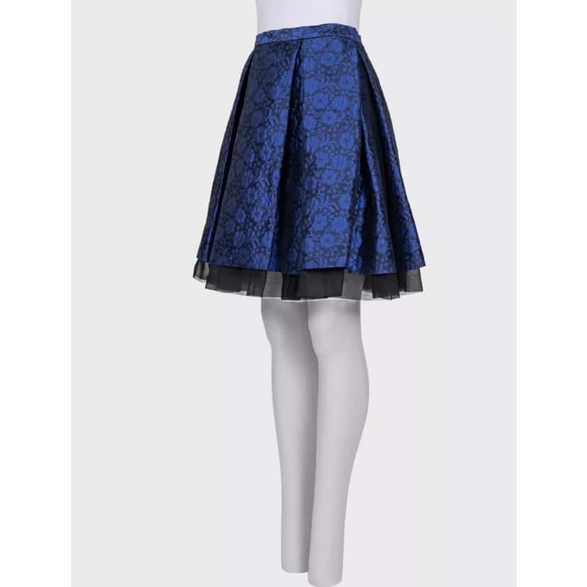 Christian Dior Christian Dior Blue Floral Silk Skirt - Sz M (EU 42) pre-owned Blue Silk Never worn - Back View