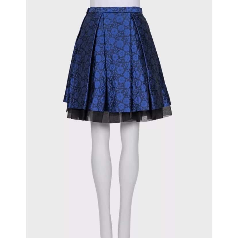 Christian Dior Christian Dior Blue Floral Silk Skirt - Sz M (EU 42) pre-owned Blue Silk Never worn - Inside View