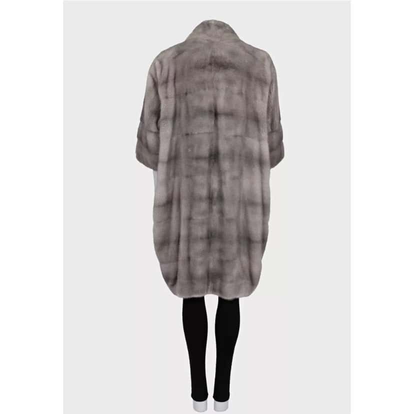 Gianfranco Ferré Gianfranco Ferre Gray Faux Fur Coat High Collar Sz L pre-owned Grey Good condition - Inside View