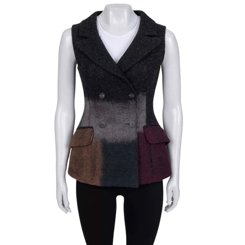 Christian Dior Christian Dior Wool Fitted Vest - Sz/36 Pre-owned Red Wool Good condition - Front View