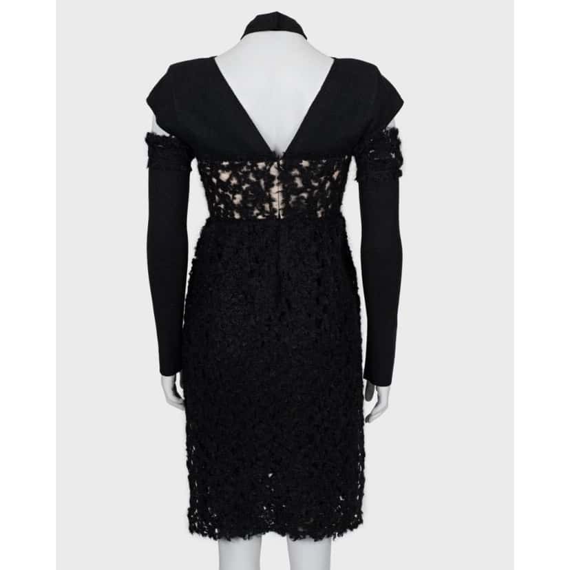 Fendi Fendi Black Wool Detachable Sleeves l Dress Sz/40/S Pre-owned Black Wool Good condition - Inside View
