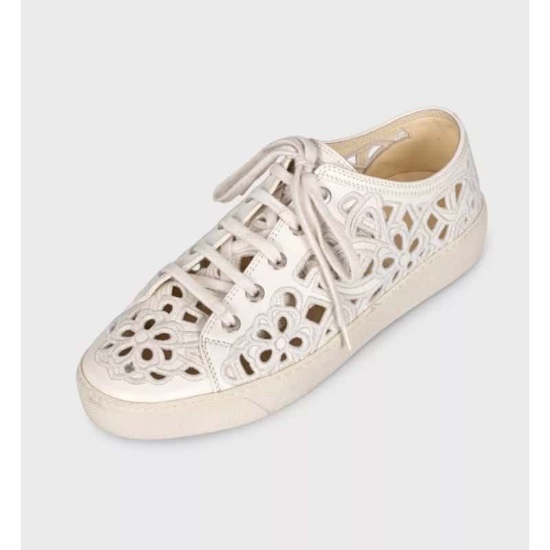Chanel Chanel White Embroidered Leather Sneakers - Size 39.5 Pre-owned White Leather Good condition - Inside View