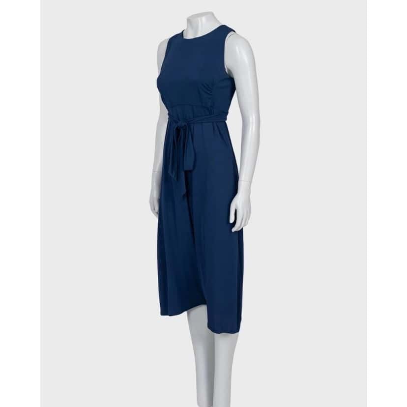 Saint Laurent Saint Laurent Blue Tie-Waist Jumpsuit Sz. M/EU38 Pre-owned Blue Good condition - Back View