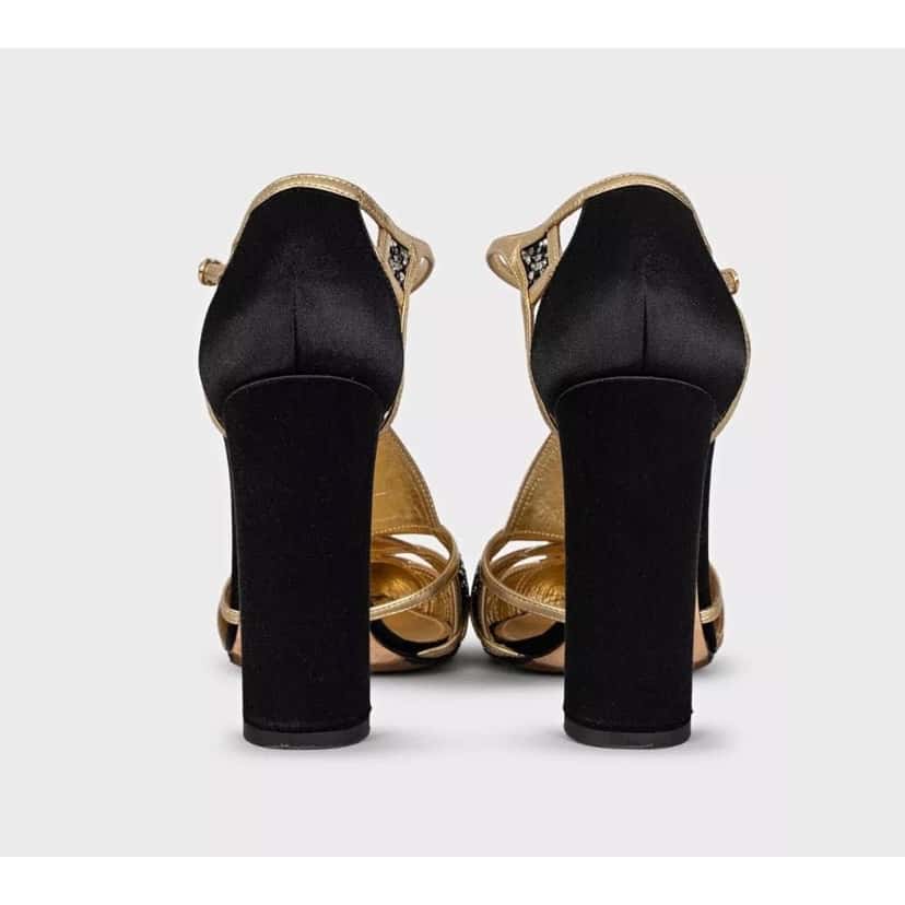 Dolce & Gabbana Dolce & Gabbana Black Textile Gold Crystal Pumps Sz 39 Pre-owned Black Leather Good condition - Inside View