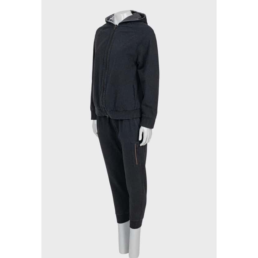 Brunello Cucinelli Brunello Cucinelli Reversible Cotton Tracksuit - Size S Pre-owned Grey Cotton Good condition - Back View