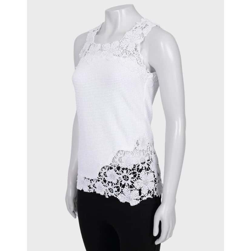 Chanel Chanel Lace-Trim Cotton Tank Top Size S/FR36 Pre-owned Other Lace Good condition - Back View