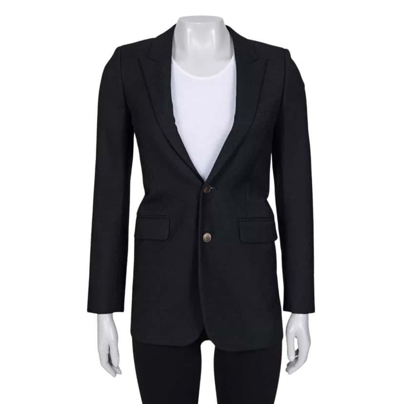 Saint Laurent Chic Saint Laurent Black Wool Jacket - FR34/XS Pre-owned Black Wool Good condition - Front View