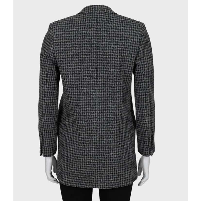 Saint Laurent NWOT Saint Laurent Houndstooth Wool Jacket, FR36/S Pre-owned Red Wool Never worn - Inside View