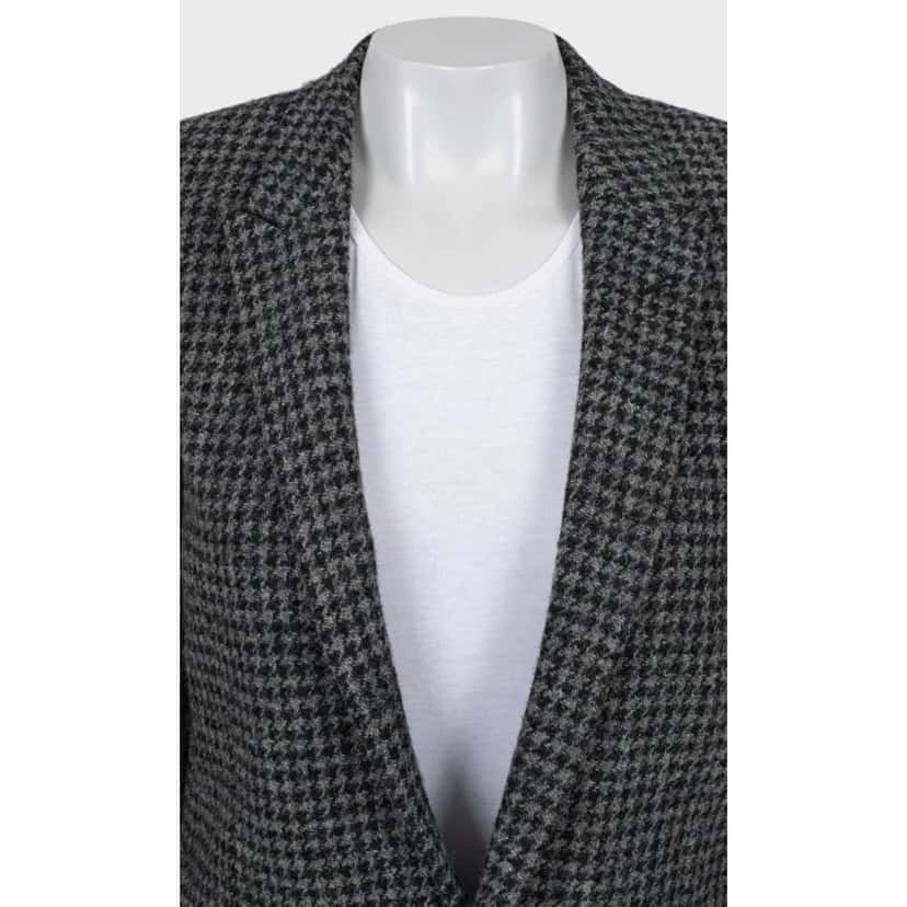 Saint Laurent NWOT Saint Laurent Houndstooth Wool Jacket, FR36/S Pre-owned Red Wool Never worn - Model View