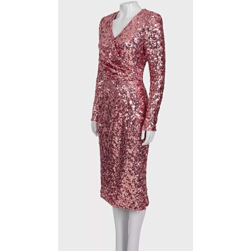 Dolce & Gabbana Dolce & Gabbana Pink Sequin Dress - Size M/IT42 Pre-owned Pink Cotton Good condition - Back View