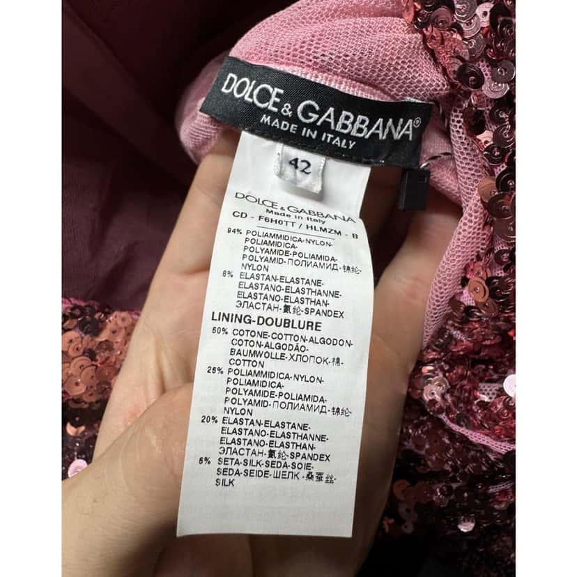 Dolce & Gabbana Dolce & Gabbana Pink Sequin Dress - Size M/IT42 Pre-owned Pink Cotton Good condition - Box View