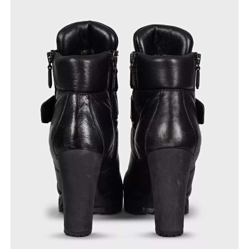 Prada Prada Sport Black Leather Ankle Boots Size 37.5 pre-owned Black Leather Good condition - Model View