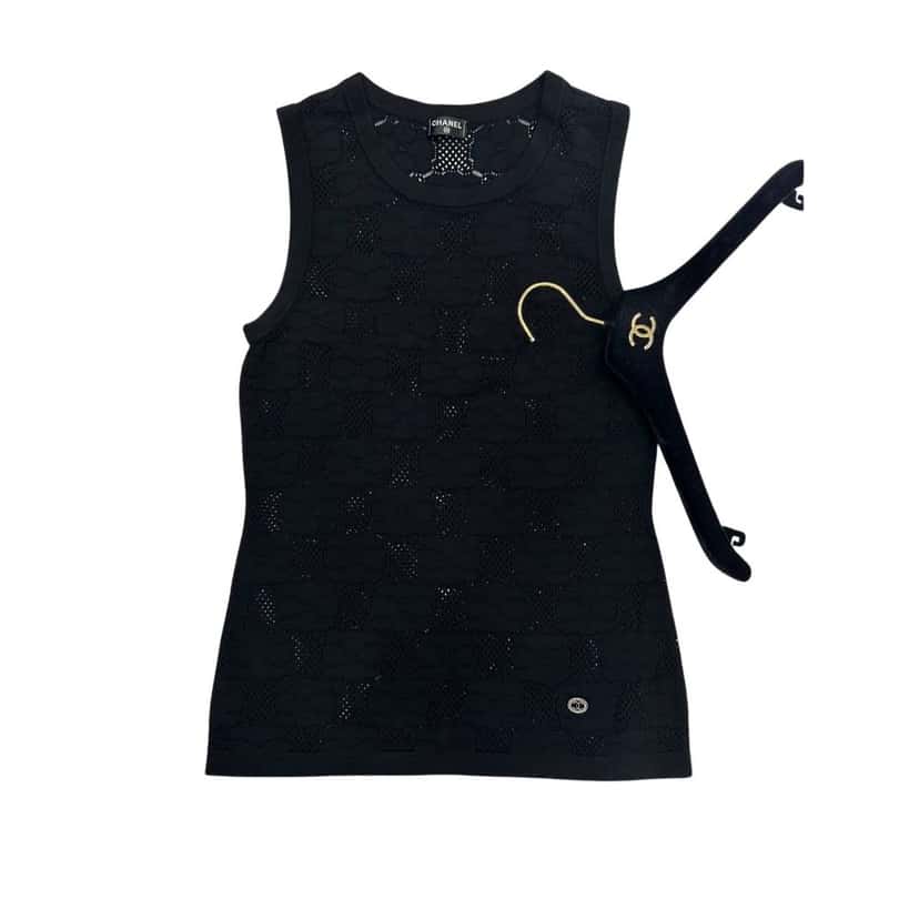 Chanel Chanel Camellia Patern Top Sz. S-M  Pre-owned Camel Lace Good condition - Front View
