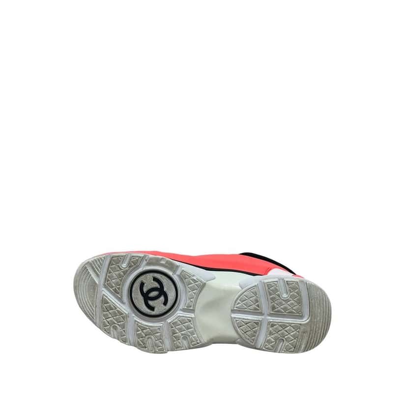Chanel Chanel Orange Neon Athletic Sneakers Sz 39.5 pre-owned Orange Lace Good condition - Model View