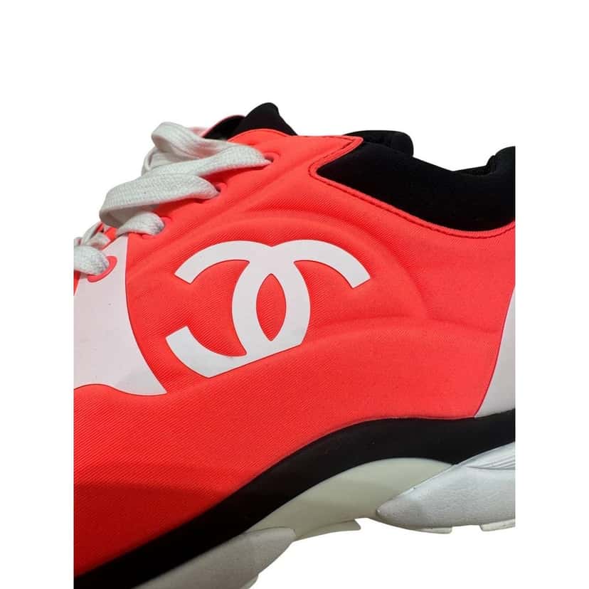 Chanel Chanel Orange Neon Athletic Sneakers Sz 39.5 pre-owned Orange Lace Good condition - Box View