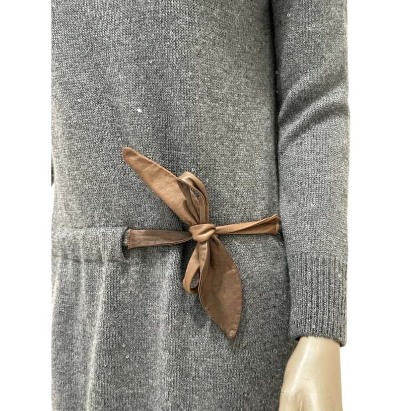 Brunello Cucinelli Brunello Cucinelli Elegant Wool Leather Belt  Dress Sz.XS/S pre-owned Other Wool Good condition - Back View