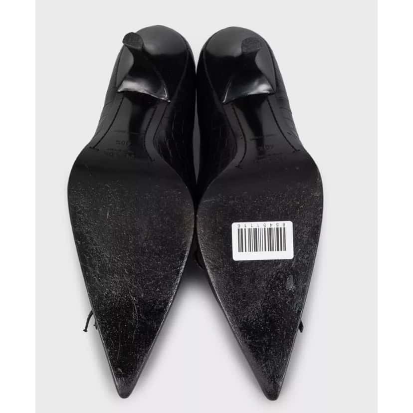 Prada Prada Black Leather Pointed-Toe Pumps, Size 40.5 Pre-owned Black Leather Good condition - Box View