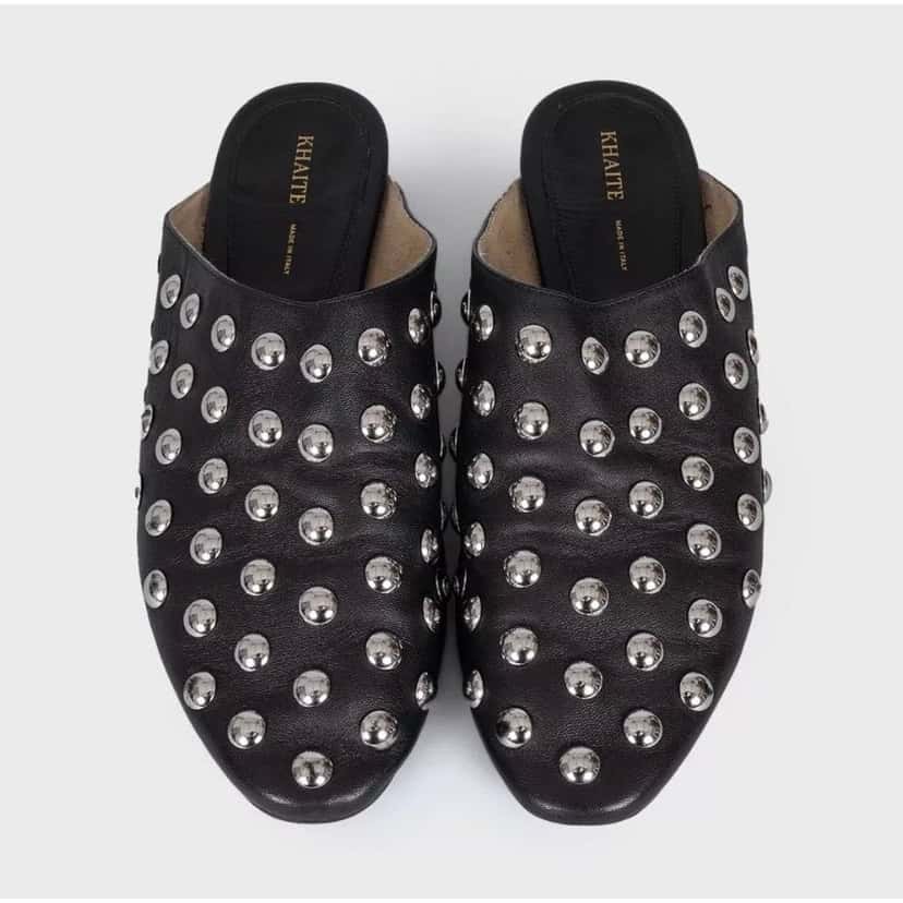 Khaite Khaite The Otto Black Leather Clogs - Size 38.5 pre-owned Black Leather Good condition - Inside View