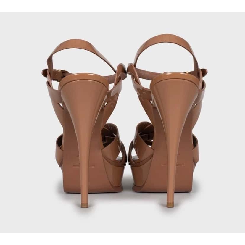 Saint Laurent Saint Laurent Tribute Brown Leather Sandals Size 40 pre-owned Brown Leather Good condition - Model View