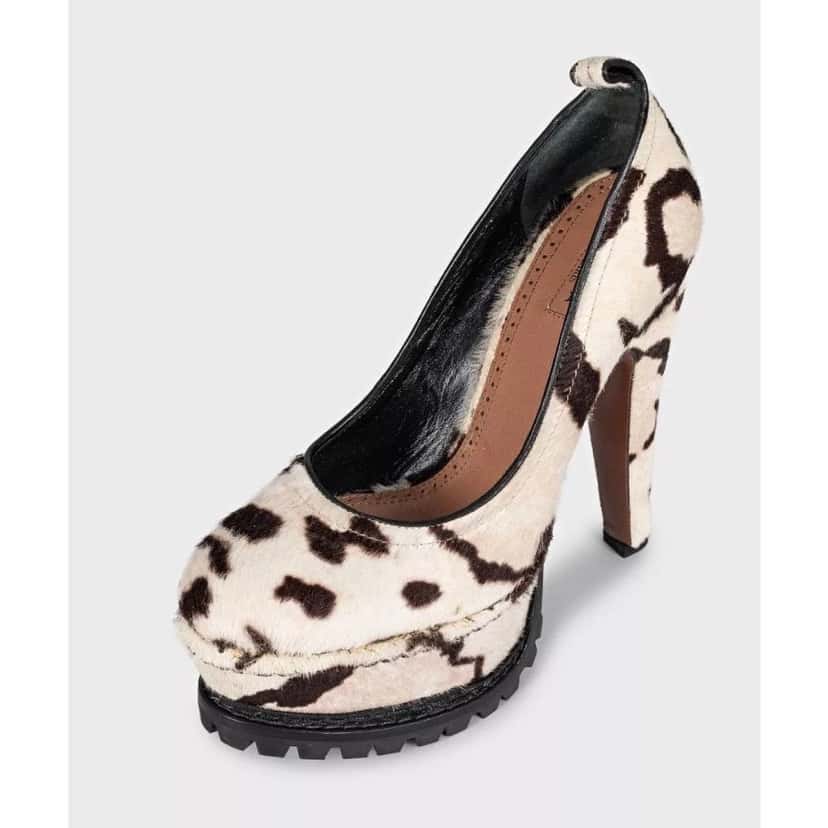 Alaïa Alaïa White Pony Hair Animal Print Platform Pumps sz.37 Pre-owned White Leather Good condition - Inside View
