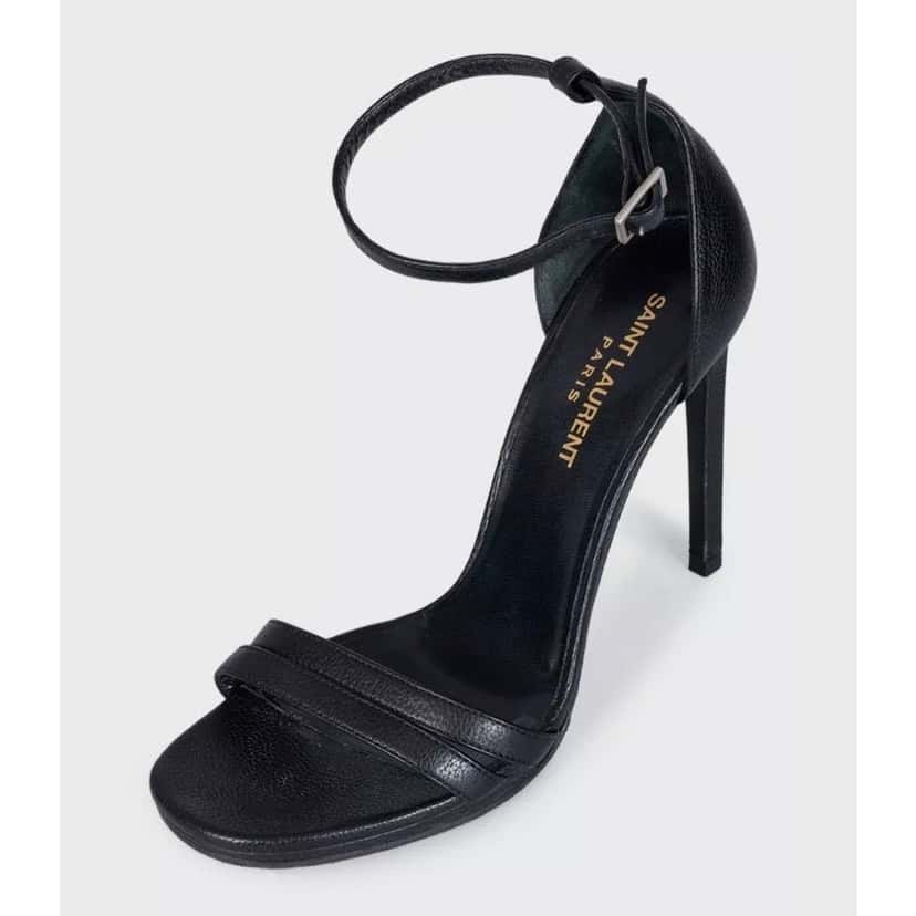 Saint Laurent Saint Laurent Black Leather Tribute Heels Size 37 Pre-owned Black Leather Good condition - Back View